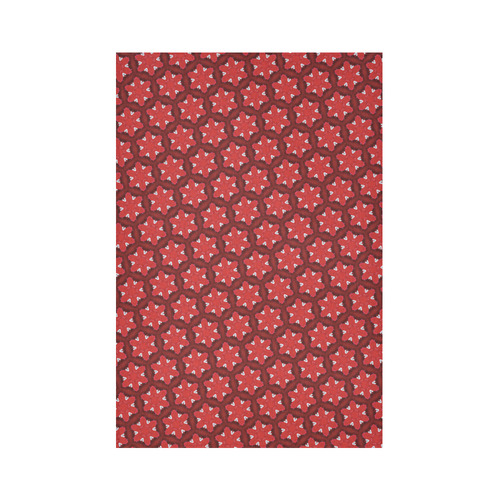 Red Passion Floral Pattern Cotton Linen Wall Tapestry 60"x 90"