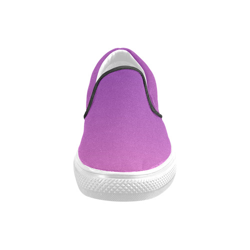 Purple and Fuschia Pink  Ombre Men's Slip-on Canvas Shoes (Model 019)