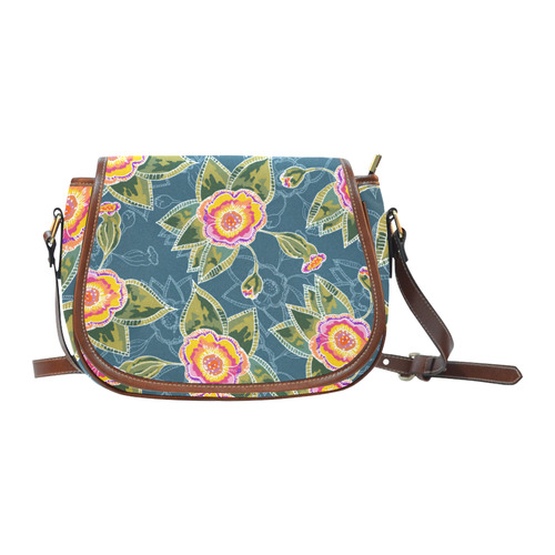 Floral Fantsy Pattern Saddle Bag/Large (Model 1649)