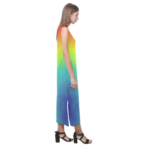 rainbow corner Phaedra Sleeveless Open Fork Long Dress (Model D08)
