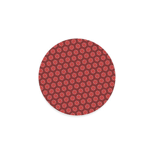 Red Passion Floral Pattern Round Coaster