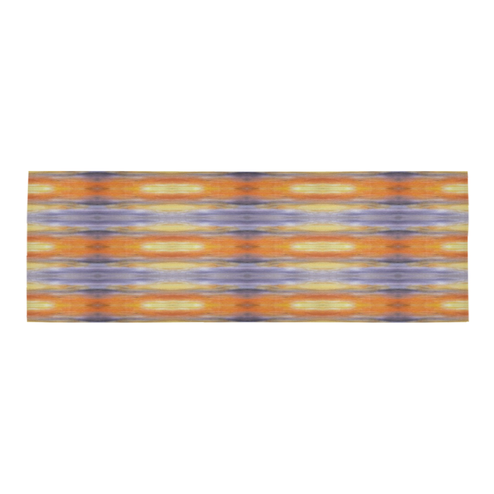 Gray Orange Stripes Pattern Area Rug 9'6''x3'3''