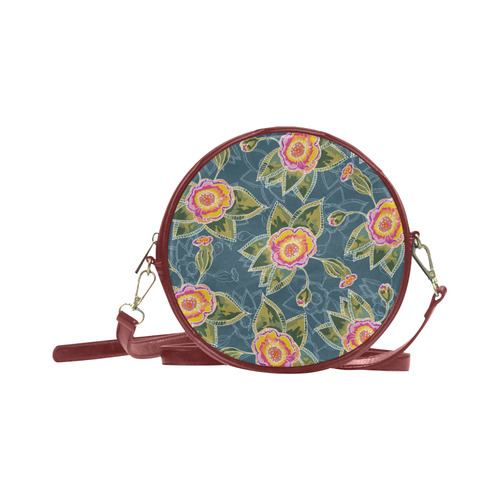 Floral Fantsy Pattern Round Sling Bag (Model 1647)