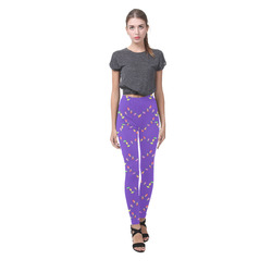 Festive Christmas Lights on Purple Cassandra Women's Leggings (Model L01)