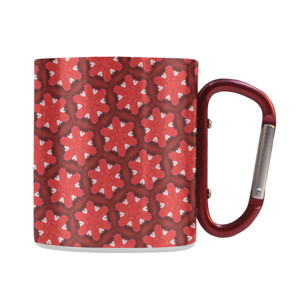 Red Passion Floral Pattern Classic Insulated Mug(10.3OZ)
