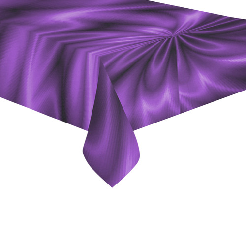 Lilac Shiny Swirl Cotton Linen Tablecloth 60"x 104"