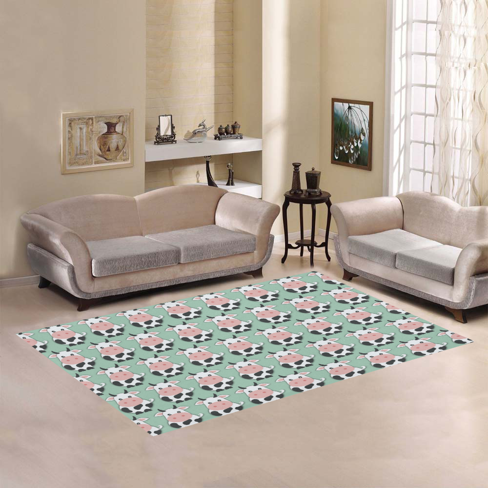 Cute Cow Pattern Area Rug7'x5'