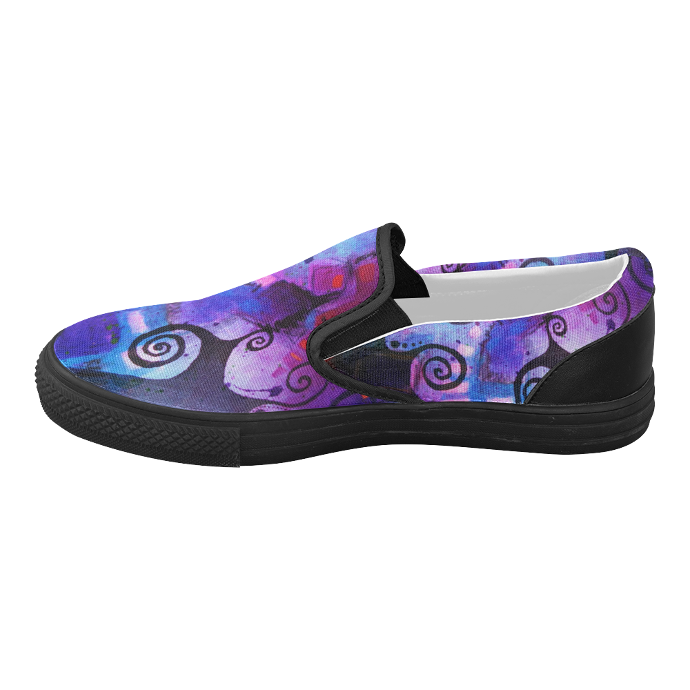 Midnight In My Mind Women's Slip-on Canvas Shoes (Model 019)