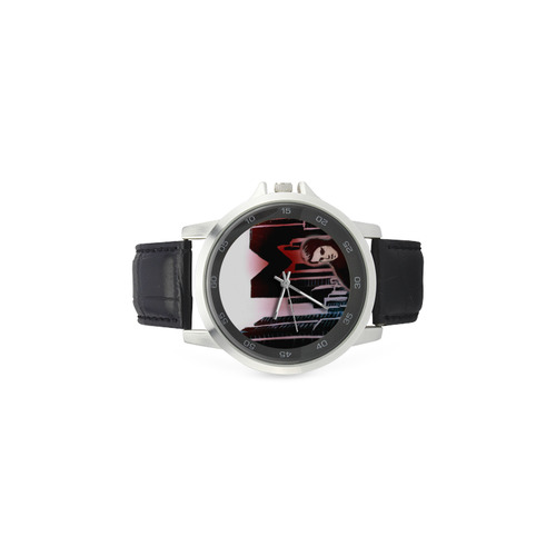 A_la_sombra_de_M watch Unisex Stainless Steel Leather Strap Watch(Model 202)