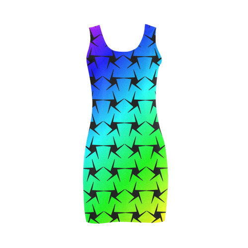 Colorful Black Star Medea Vest Dress (Model D06)