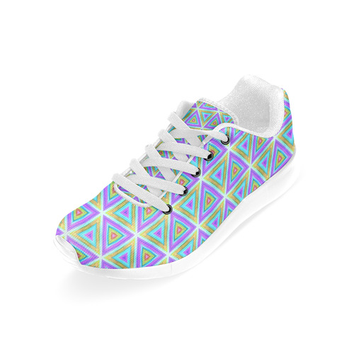 Colorful Retro Geometric Pattern Men’s Running Shoes (Model 020)