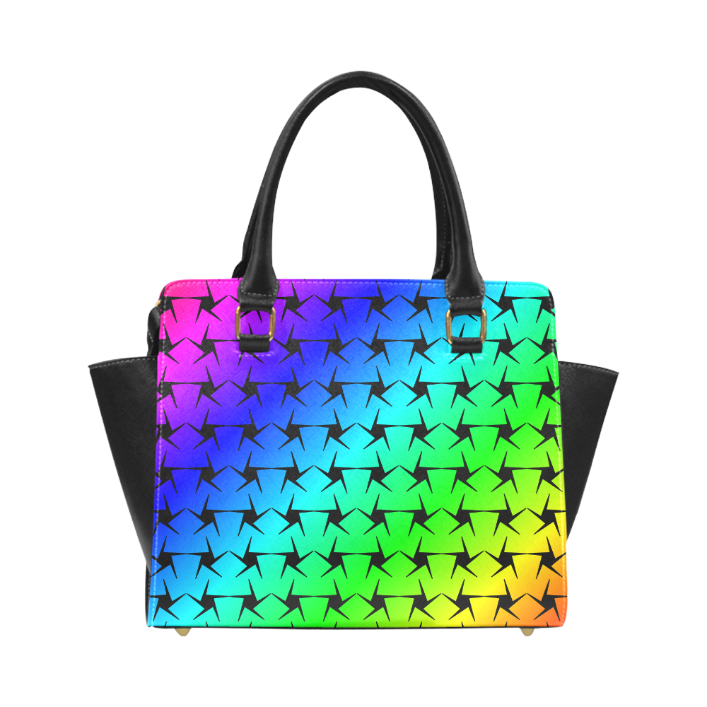 Colorful Black Star Classic Shoulder Handbag (Model 1653)