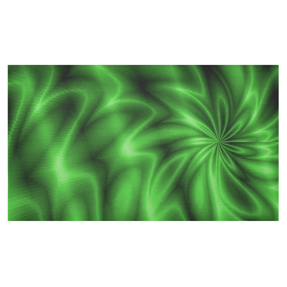 Green Shiny Swirl Cotton Linen Tablecloth 60"x 104"