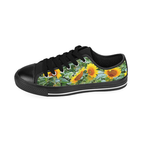 Sunflower Field Men's Classic Canvas Shoes/Large Size (Model 018)