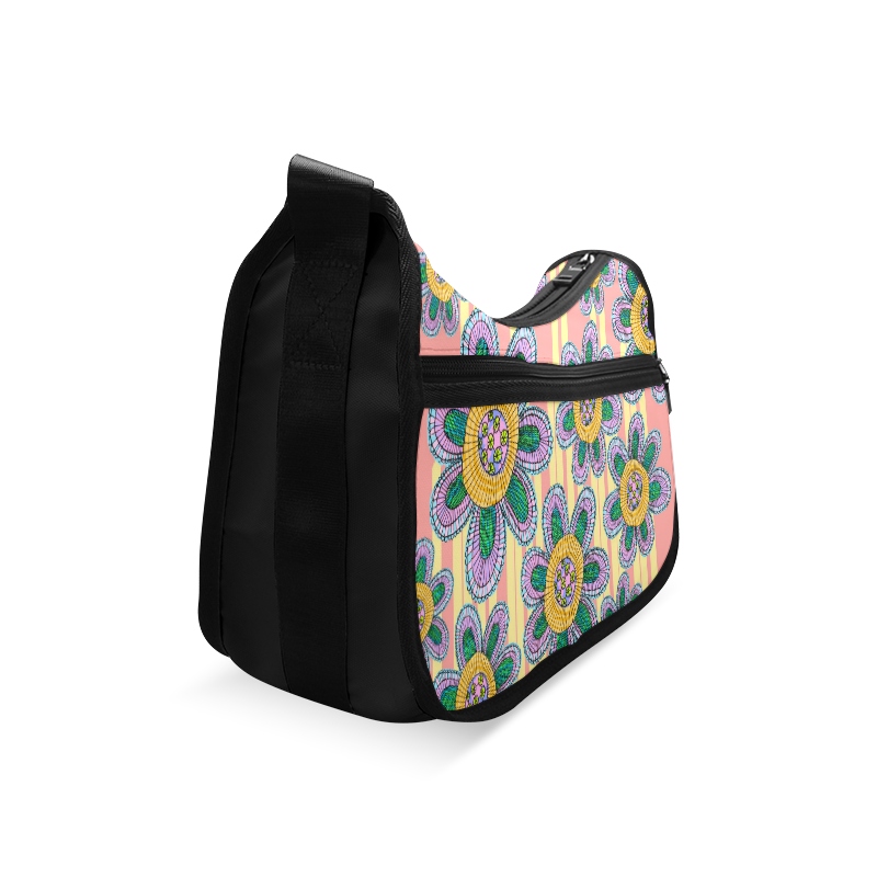 Colorful Flowers and Lines Crossbody Bags (Model 1616)