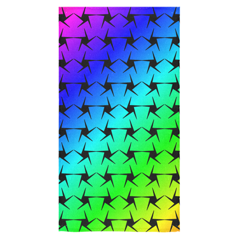 Colorful Black Star Bath Towel 30"x56"