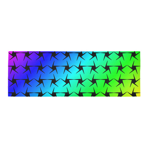 Colorful Black Star Area Rug 9'6''x3'3''