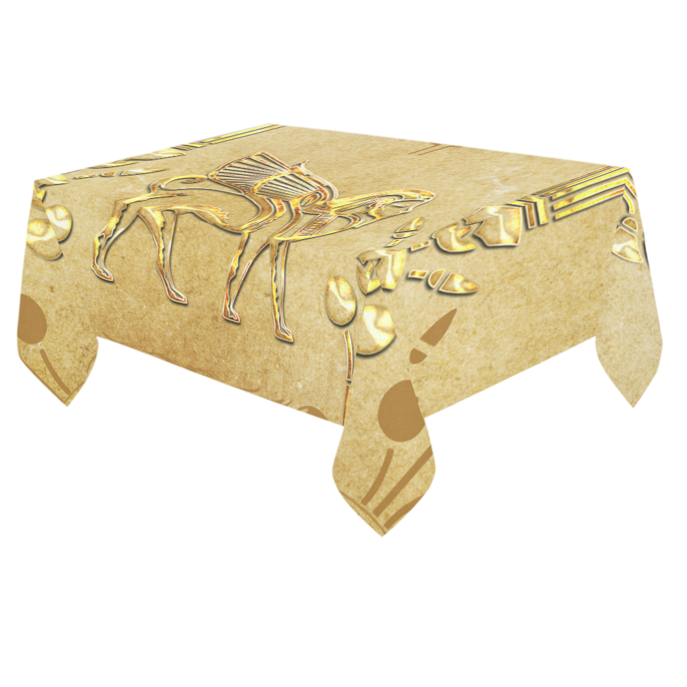Wonderful egyptian sign in gold Cotton Linen Tablecloth 60"x 84"