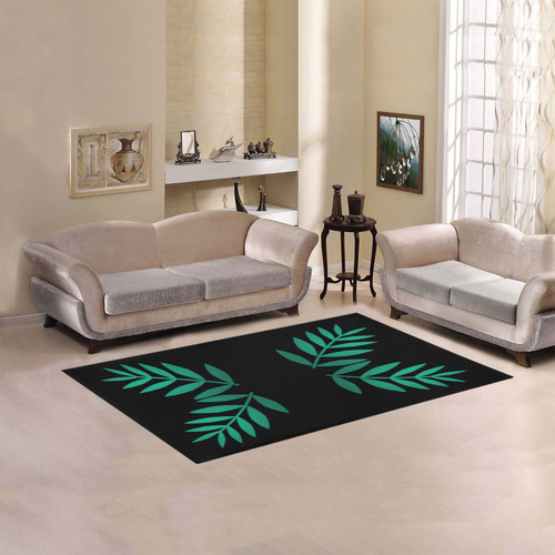 Metallic Summer Green Ash Tree Leaves Area Rug 5'x3'3'' | ID: D843985