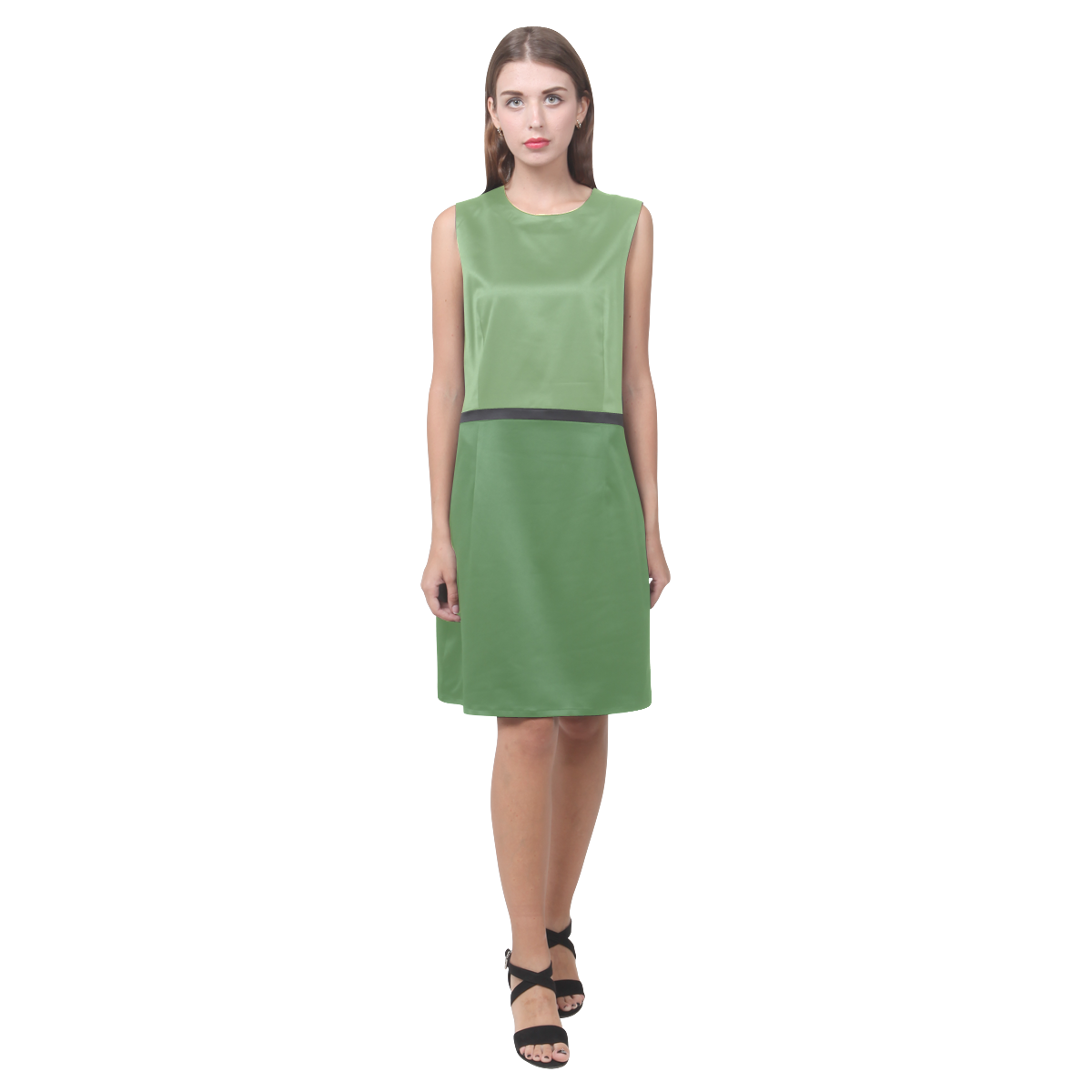 Green Tea and Hippie Green Eos Women's Sleeveless Dress (Model D01)