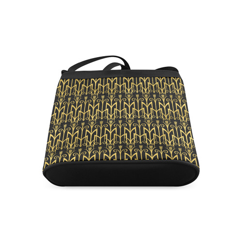 Beautiful BlackAnd Gold Art Deco Pattern Crossbody Bags (Model 1613)