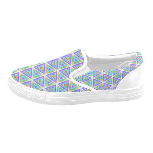 Colorful Retro Geometric Pattern Men's Slip-on Canvas Shoes (Model 019)