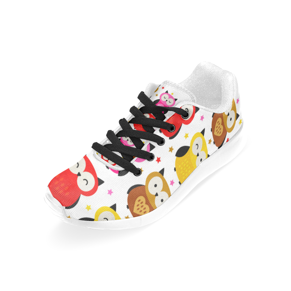 Owls Cute Girly Animal Nature Pattern Women’s Running Shoes (Model 020)