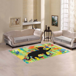 Lovely Cat Colorful Splash Complet Area Rug 5'x3'3''