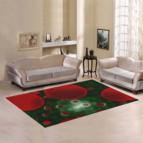 Big and small red dots Area Rug7'x5'