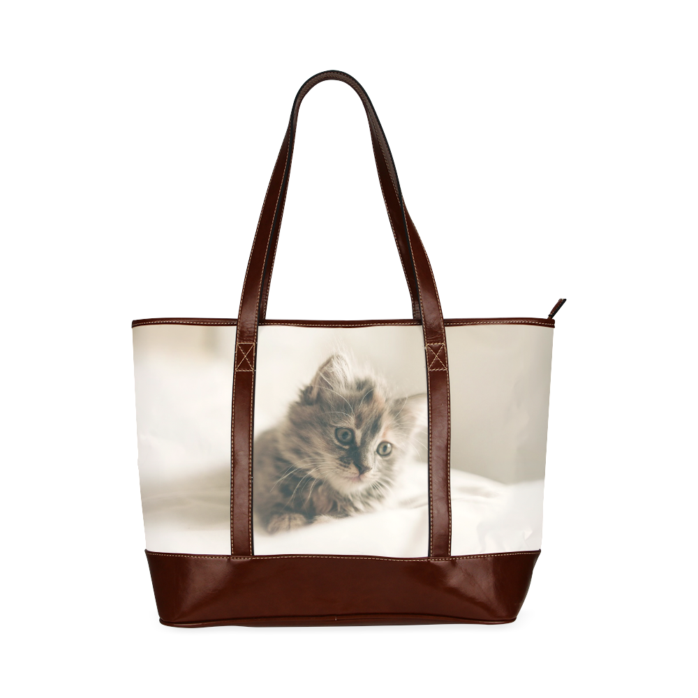 Lovely Sweet Little Cat Kitten Kitty Pet Tote Handbag (Model 1642)