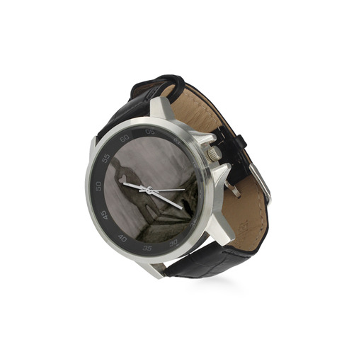 sombra en la pared watch Unisex Stainless Steel Leather Strap Watch(Model 202)
