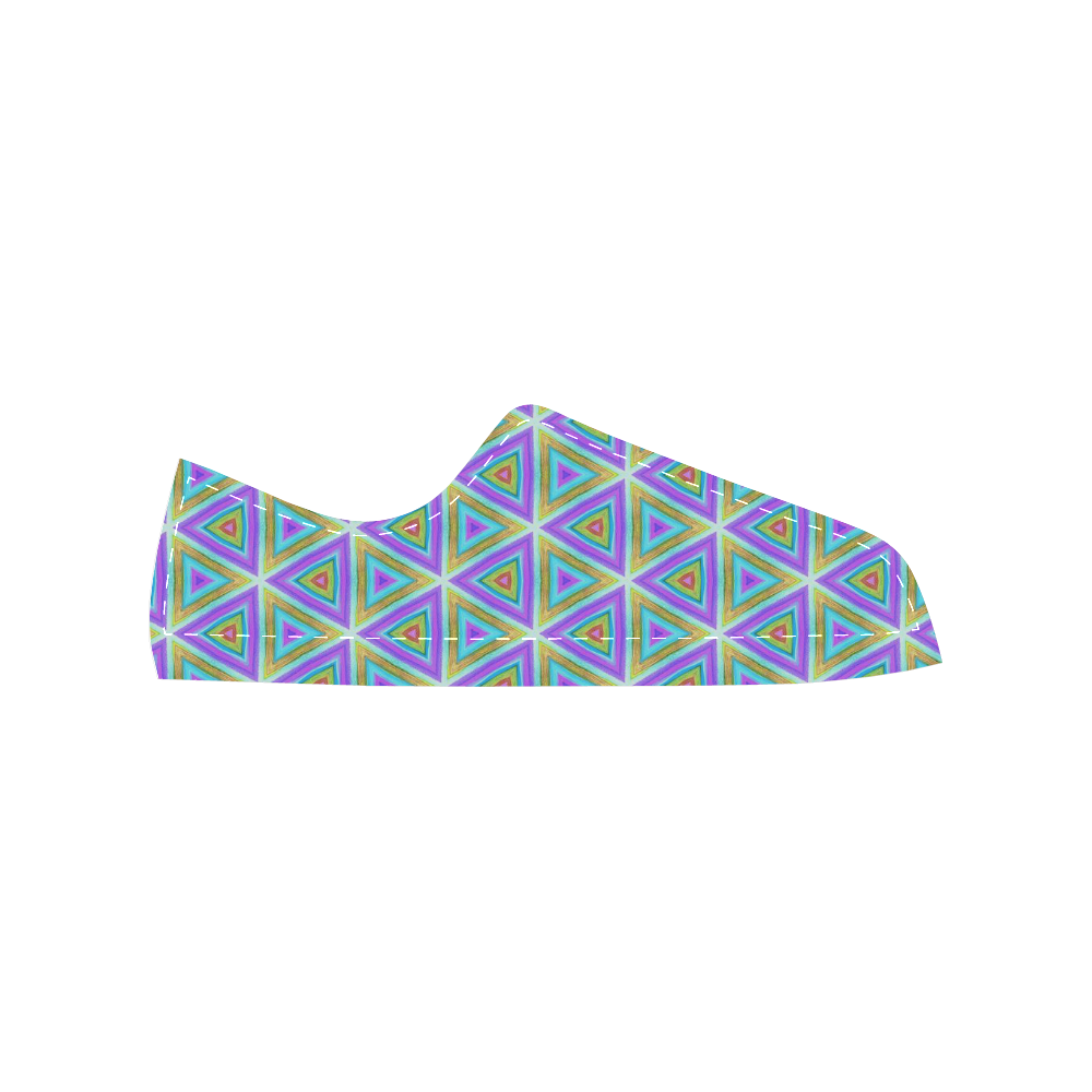 Colorful Retro Geometric Pattern Women's Classic Canvas Shoes (Model 018)