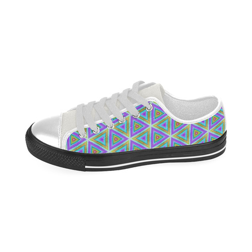 Colorful Retro Geometric Pattern Men's Classic Canvas Shoes (Model 018)