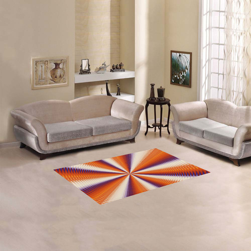 Time Tunnel Orange Red Fawn Spiral Design Area Rug 2'7"x 1'8‘’
