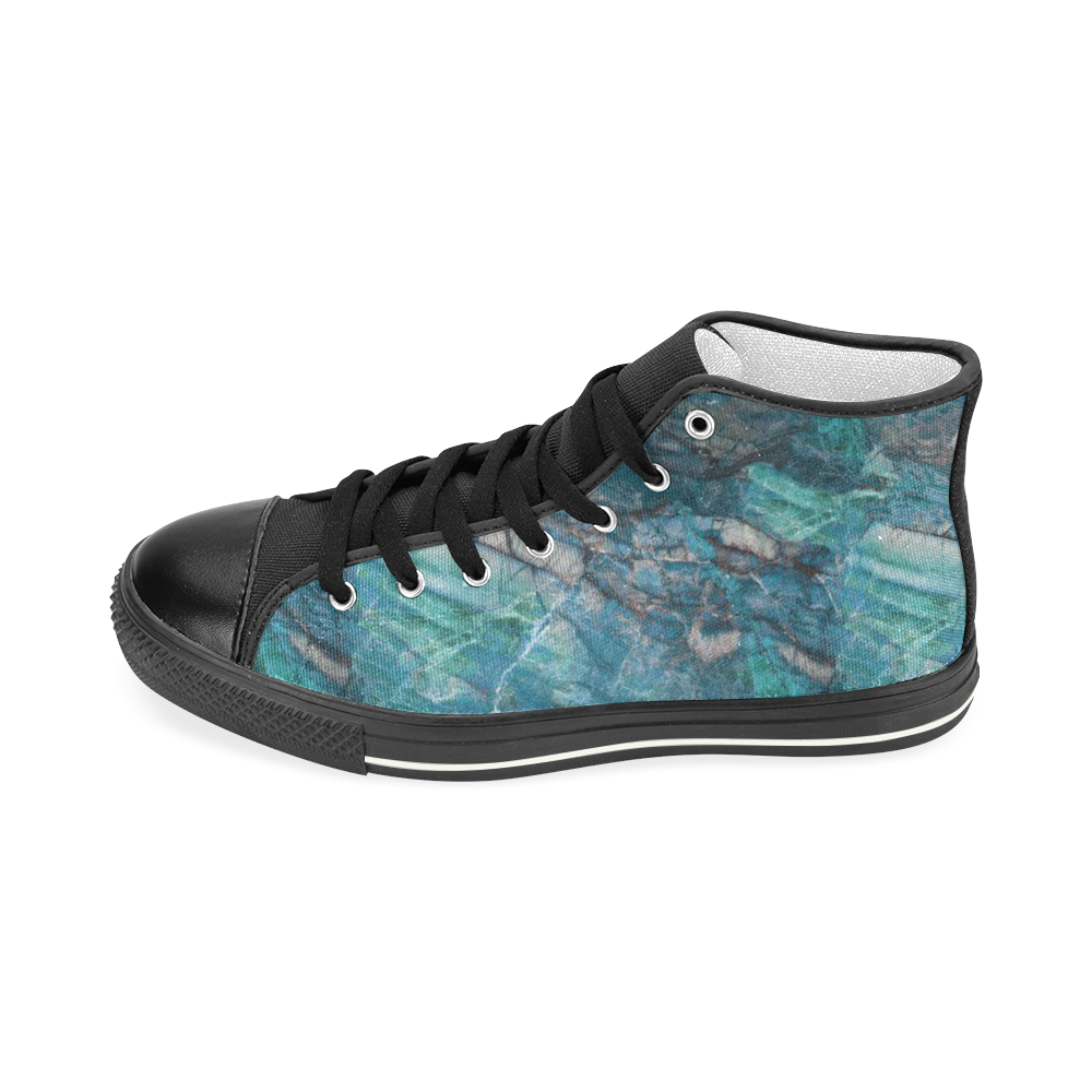Marble - siena turchese Men’s Classic High Top Canvas Shoes (Model 017)