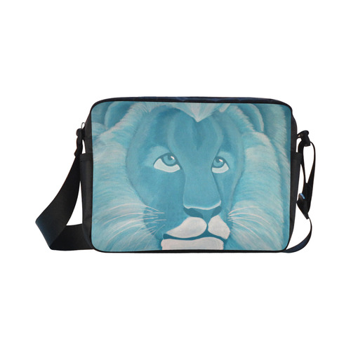 Turquoise Lion Classic Cross-body Nylon Bags (Model 1632)