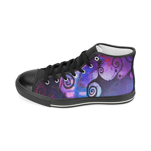 Midnight In My Mind Women's Classic High Top Canvas Shoes (Model 017)