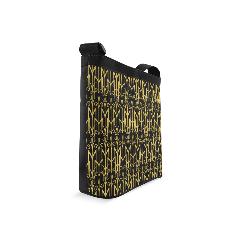 Beautiful BlackAnd Gold Art Deco Pattern Crossbody Bags (Model 1613)