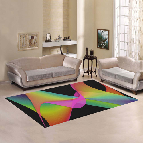 rainbow twist Area Rug7'x5'