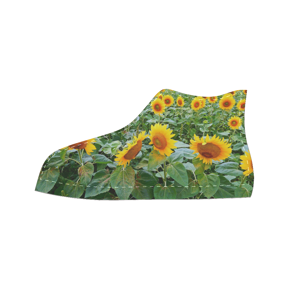 Sunflower Field Men’s Classic High Top Canvas Shoes (Model 017)