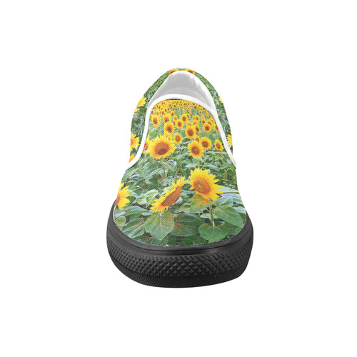 Sunflower Field Women's Unusual Slip-on Canvas Shoes (Model 019)