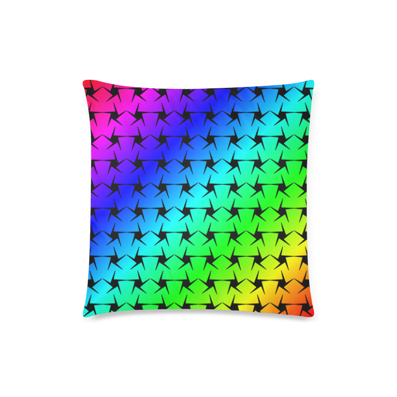 Colorful Black Star Custom Zippered Pillow Case 18"x18" (one side)