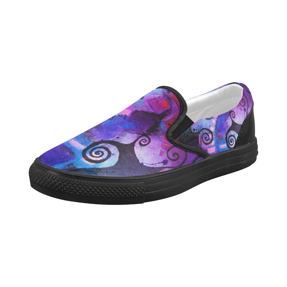 Midnight In My Mind Women's Slip-on Canvas Shoes (Model 019)