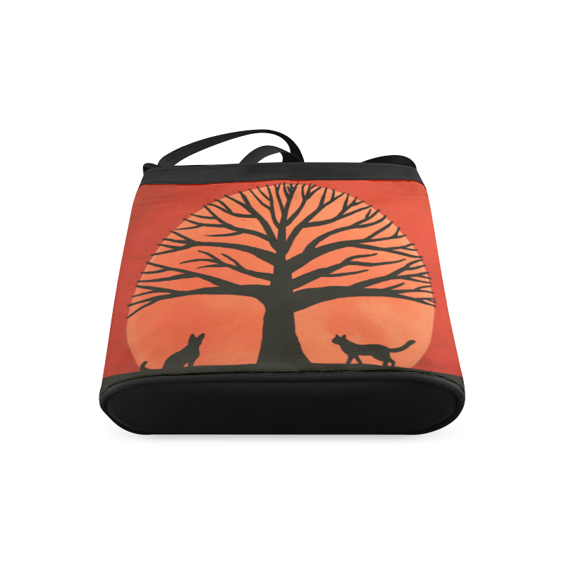 Spooky Cat Tree Crossbody Bags (Model 1613)