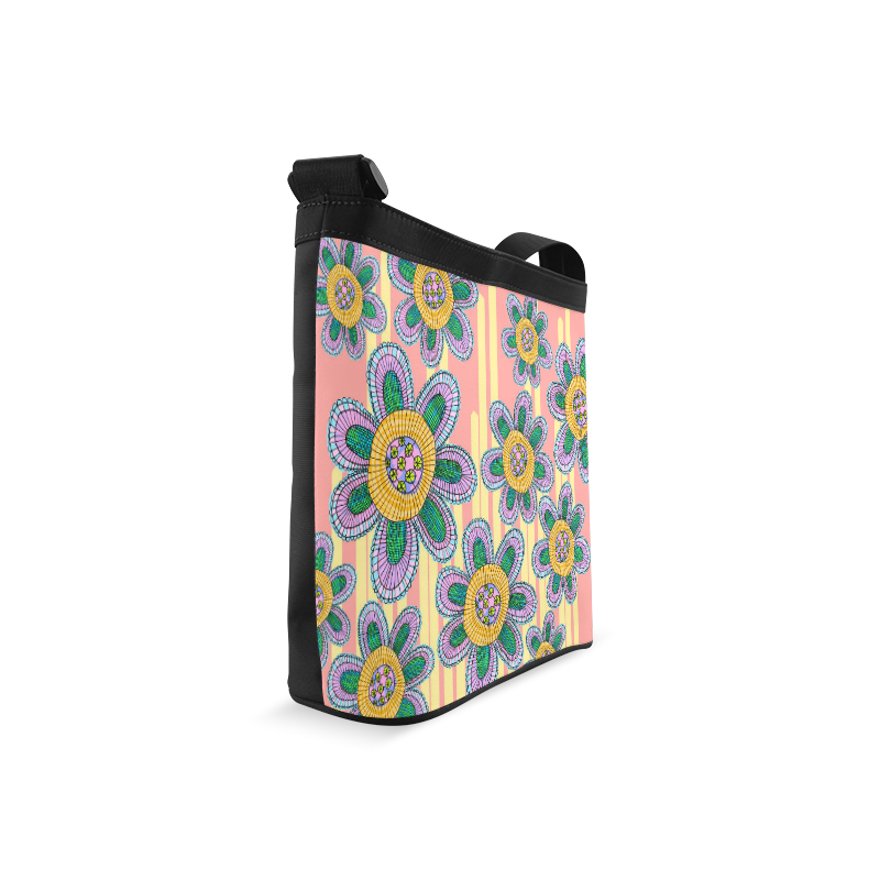 Colorful Flowers and Lines Crossbody Bags (Model 1613)