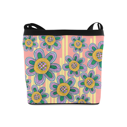 Colorful Flowers and Lines Crossbody Bags (Model 1613)