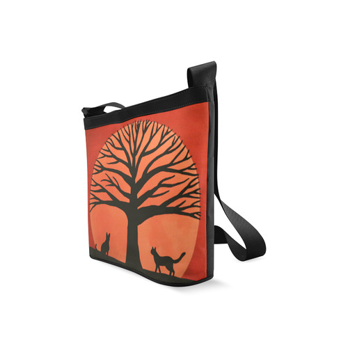 Spooky Cat Tree Crossbody Bags (Model 1613)