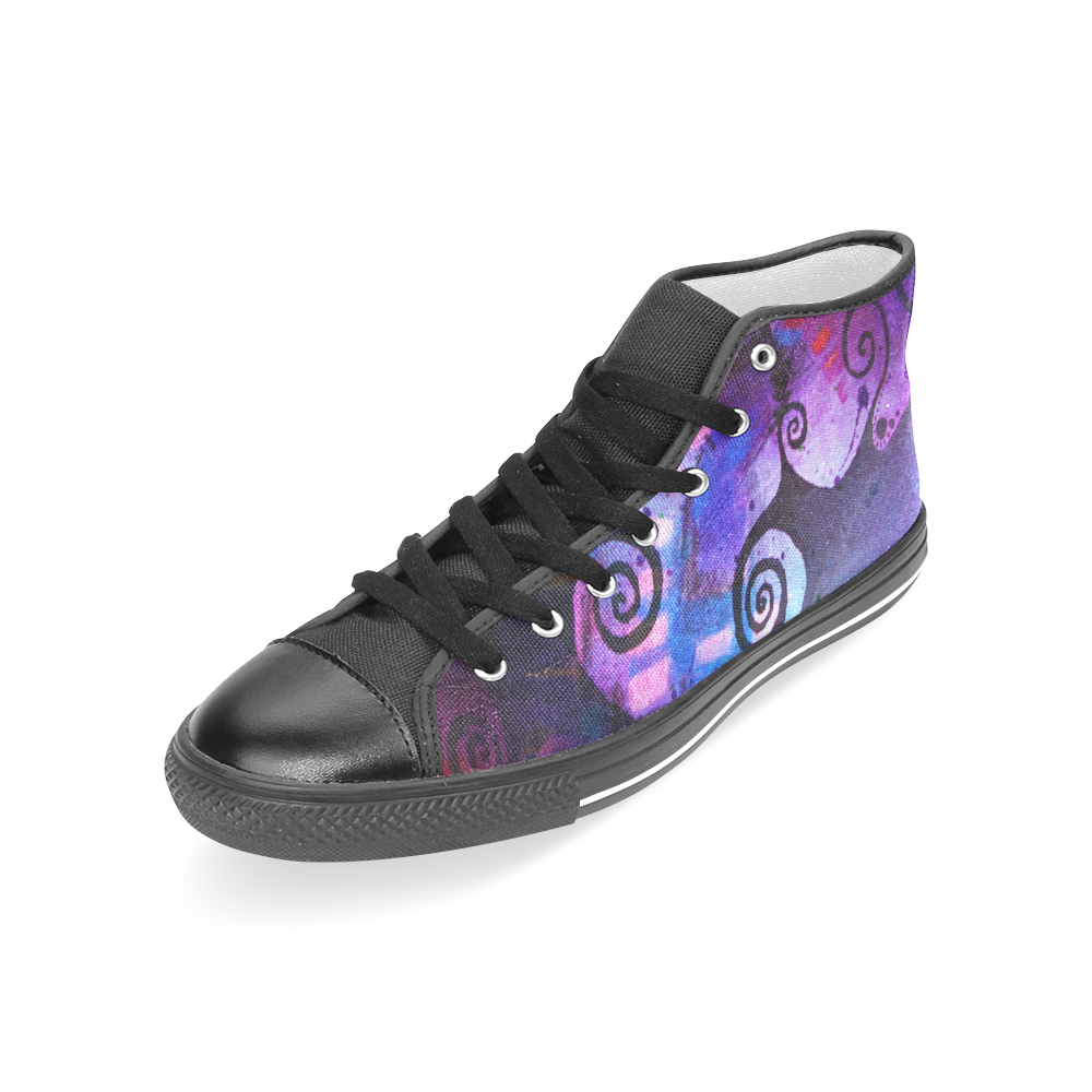 Midnight In My Mind Women's Classic High Top Canvas Shoes (Model 017)