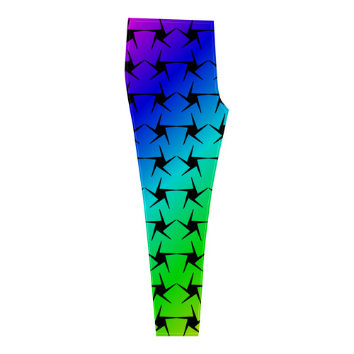 Colorful Black Star Cassandra Women's Leggings (Model L01)