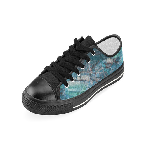 Marble - siena turchese Women's Classic Canvas Shoes (Model 018)